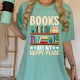 Books Are My Happy Place Women's Comfort Colors T-Shirt Violet