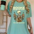 Books Make Me Happy Skeleton Read Reading Librarian Book Women's Comfort Colors T-Shirt Violet Books Make Me Happy Skeleton Read Reading Librarian Book Women's Comfort Colors T-Shirt Violet