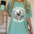 More Books Less People Introvert Skeleton Reading Women's Comfort Colors T-Shirt Violet More Books Less People Introvert Skeleton Reading Women's Comfort Colors T-Shirt Violet