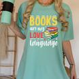 Books Are My Love Language Stack Women's Comfort Colors T-Shirt Violet