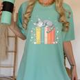Books Lover Cute Sleepy Cat Relax Reading Vibe Women's Comfort Colors T-Shirt Violet