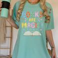 Books Are Magic Whimsical Retro Bookworm Women's Comfort Colors T-Shirt Violet