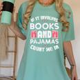 Books Pajamas Read Reading Book Librarian Women Girls Women's Comfort Colors T-Shirt Violet