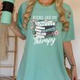 Books Are My Therapy Summer Reading Book Lovers Women's Comfort Colors T-Shirt Violet Books Are My Therapy Summer Reading Book Lovers Women's Comfort Colors T-Shirt Violet
