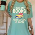 I Like My Books With a Side Of Panic Thriller Women's Comfort Colors T-Shirt Violet
