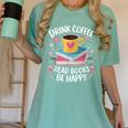 Bookworm Tees Drink Coffee Read Books Be Happy Women's Comfort Colors T-Shirt Violet Bookworm Tees Drink Coffee Read Books Be Happy Women's Comfort Colors T-Shirt Violet