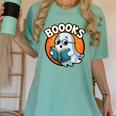 BOOOKS Cute Ghost Reading Books Halloween Women's Comfort Colors T-Shirt Violet BOOOKS Cute Ghost Reading Books Halloween Women's Comfort Colors T-Shirt Violet