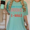 Born To Read Books Forced To Read Emails Reading Bookish Women's Comfort Colors T-Shirt Violet