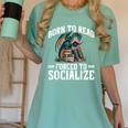 Born To Read Forced To Socialize Dragon Books Reading Women's Comfort Colors T-Shirt Violet