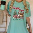 Candy Cane Book Club Holiday Party & Book Exchange Women's Comfort Colors T-Shirt Violet Candy Cane Book Club Holiday Party & Book Exchange Women's Comfort Colors T-Shirt Violet