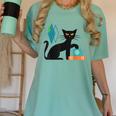 Cat Midcentury With Book And Coffee Atomic Age Mid Century Women's Comfort Colors T-Shirt Violet Cat Midcentury With Book And Coffee Atomic Age Mid Century Women's Comfort Colors T-Shirt Violet