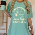 Cat Read Banned Books Drink Coffee Fight Evil Women's Comfort Colors T-Shirt Violet Cat Read Banned Books Drink Coffee Fight Evil Women's Comfort Colors T-Shirt Violet