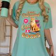 Cat Shirts For Women Book Lover Shirt Cats And Books Women's Comfort Colors T-Shirt Violet