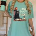Cats And Books Book & Cat Lover Easily Distracted By Women's Comfort Colors T-Shirt Violet Cats And Books Book & Cat Lover Easily Distracted By Women's Comfort Colors T-Shirt Violet