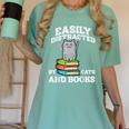 Cats And Books Read Reading Librarian Book Across America Women's Comfort Colors T-Shirt Violet