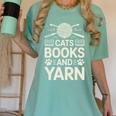Cats Books And Yarn Crocheter Crocheting Women's Comfort Colors T-Shirt Violet
