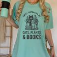 Cats Plants And Books Shirt Plant Lover Gardening Women's Comfort Colors T-Shirt Violet Cats Plants And Books Shirt Plant Lover Gardening Women's Comfort Colors T-Shirt Violet