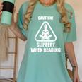 Caution Slippery When Reading Book Lover Women's Comfort Colors T-Shirt Violet