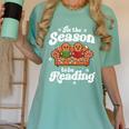 Christmas Book Lover Gingerbread Library Reading Bookaholic Women's Comfort Colors T-Shirt Violet Christmas Book Lover Gingerbread Library Reading Bookaholic Women's Comfort Colors T-Shirt Violet