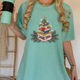 Christmas Book Reading Reader Xmas Bibliophile -Adult Christmas Tree Book Modern Women's Comfort Colors T-Shirt Violet Christmas Book Reading Reader Xmas Bibliophile -Adult Christmas Tree Book Modern Women's Comfort Colors T-Shirt Violet