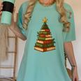 Christmas Book Tree Bookshelf Holiday For Readers Librarians Women's Comfort Colors T-Shirt Violet Christmas Book Tree Bookshelf Holiday For Readers Librarians Women's Comfort Colors T-Shirt Violet