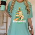 Christmas Books Make You Bright Librarian Teacher Book Lover Women's Comfort Colors T-Shirt Violet Christmas Books Make You Bright Librarian Teacher Book Lover Women's Comfort Colors T-Shirt Violet
