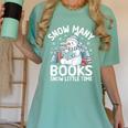 Christmas Reading Snowman So Many Books Men Women Kids Women's Comfort Colors T-Shirt Violet Christmas Reading Snowman So Many Books Men Women Kids Women's Comfort Colors T-Shirt Violet