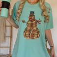 Christmas Snowman Made Of Books Holiday Reading Xmas Women's Comfort Colors T-Shirt Violet