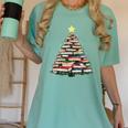 Christmas Tree Books Book Reading Bookworm Women's Comfort Colors T-Shirt Violet