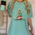 Christmas Tree Of Books Holiday Women's Comfort Colors T-Shirt Violet Christmas Tree Of Books Holiday Women's Comfort Colors T-Shirt Violet