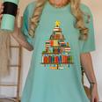 Christmas Tree Bookshelf Book Lover Library Men Women Kids Women's Comfort Colors T-Shirt Violet Christmas Tree Bookshelf Book Lover Library Men Women Kids Women's Comfort Colors T-Shirt Violet