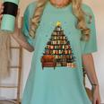 Christmas Tree Bookshelf Book Lover Library Women's Comfort Colors T-Shirt Violet