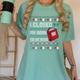 I Closed My Book To Be Here Ugly Christmas Sweater Women's Comfort Colors T-Shirt Violet I Closed My Book To Be Here Ugly Christmas Sweater Women's Comfort Colors T-Shirt Violet