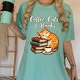 Coffee Cats & Books Lover For Women & Girls Coffee Women's Comfort Colors T-Shirt Violet