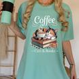 Coffee Cats And Books Cozy Calico Reader Love Cute Cat Women's Comfort Colors T-Shirt Violet Coffee Cats And Books Cozy Calico Reader Love Cute Cat Women's Comfort Colors T-Shirt Violet