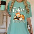 Coffee Cats And Books Lover For Women & Men Coffee Women's Comfort Colors T-Shirt Violet Coffee Cats And Books Lover For Women & Men Coffee Women's Comfort Colors T-Shirt Violet