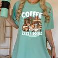 Coffee Cats And Books Cats And Reading Lovers Women's Comfort Colors T-Shirt Violet