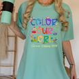 Color Our World Summer Reading 2025 Boho Wildflower Book Women's Comfort Colors T-Shirt Violet