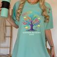 Color Our World Summer Reading Program 2025 Trippy Book Tree Women's Comfort Colors T-Shirt Violet