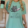 Cozy Mysteries Coffee And Novel For Book Lovers Women's Comfort Colors T-Shirt Violet Cozy Mysteries Coffee And Novel For Book Lovers Women's Comfort Colors T-Shirt Violet