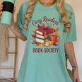 Cozy Readers Book Society Fall Autumn Floral Pumpkin Season Women's Comfort Colors T-Shirt Violet