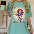 The Crimson Crescent 90s Retro Comic Book Superheroine Art Women's Comfort Colors T-Shirt Violet The Crimson Crescent 90s Retro Comic Book Superheroine Art Women's Comfort Colors T-Shirt Violet