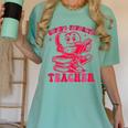 Cupid's Favorite Teacher Valentines Day Heart Book Lover Women's Comfort Colors T-Shirt Violet