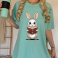 Cute Bookworm Bunny Reading For Kids And Teachers Women's Comfort Colors T-Shirt Violet Cute Bookworm Bunny Reading For Kids And Teachers Women's Comfort Colors T-Shirt Violet