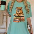 Cute Capybara Reading Books Animal Capybara Bookworms Women's Comfort Colors T-Shirt Violet