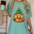 Cute Cats Reading Books Christmas Tree Women's Comfort Colors T-Shirt Violet