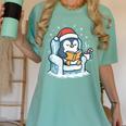 Cute Christmas Penguin Reading Book Cozy Winter Holiday Art Women's Comfort Colors T-Shirt Violet Cute Christmas Penguin Reading Book Cozy Winter Holiday Art Women's Comfort Colors T-Shirt Violet