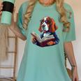 Cute Dog Basset Hound Reading Book Women's Comfort Colors T-Shirt Violet