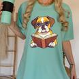 Cute Dog Boxer Reading Book Women's Comfort Colors T-Shirt Violet