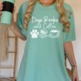 Cute Dogs Books And Coffee Pets Books Lovers Women's Comfort Colors T-Shirt Violet Cute Dogs Books And Coffee Pets Books Lovers Women's Comfort Colors T-Shirt Violet
